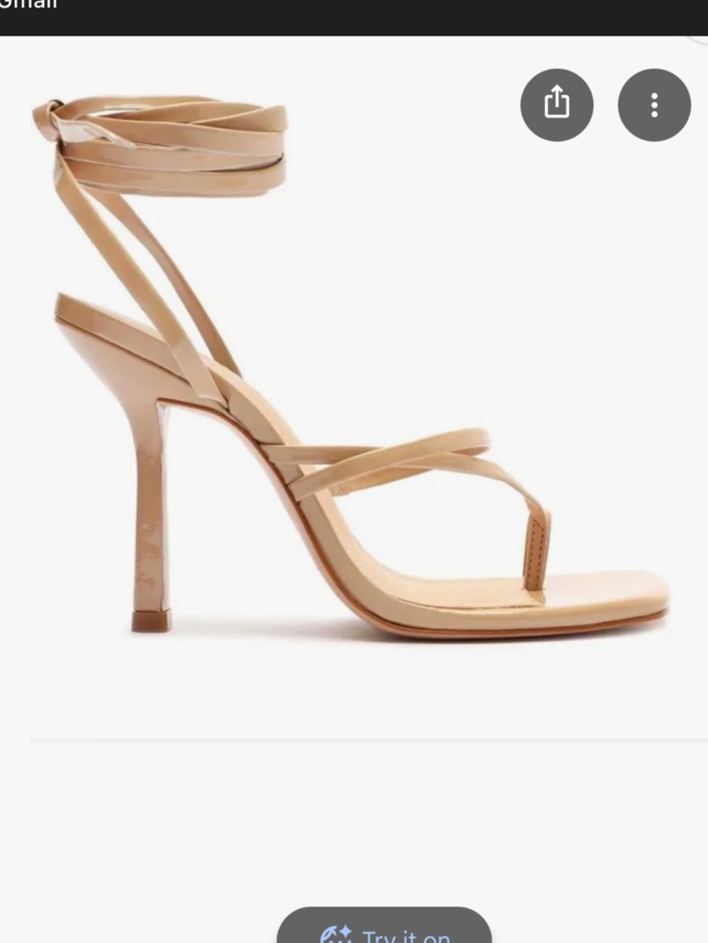 SCHUTZ Tan Patent Strappy High Heel Sandals